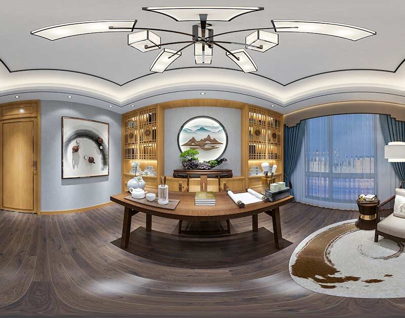 Luxuriöses Wohnzimmer in 360 Grad Ansicht - 360-Grad-Tour