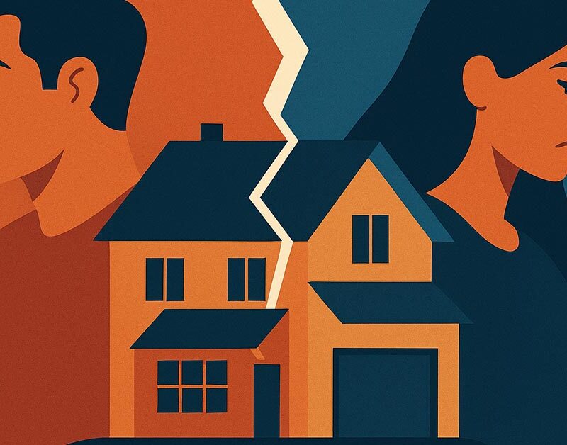 ein paar, scheidung im Comic style